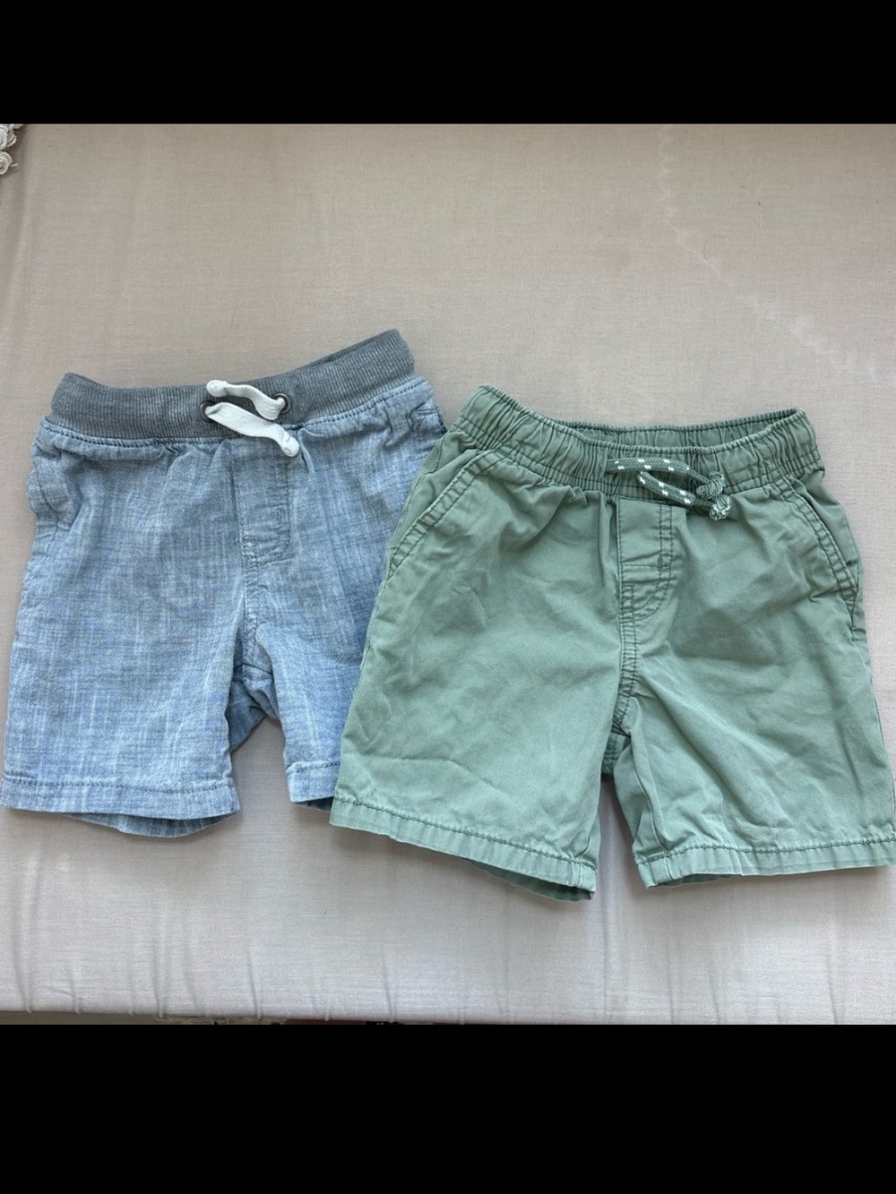 Kids Elastic-Waist Shorts Pack - Green and Light Blue